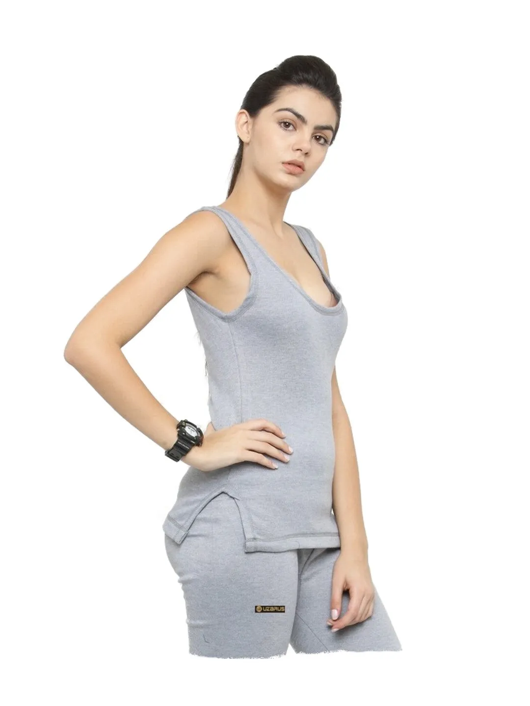 WOMEN'S CUT SLEEVES THERMAL TOP