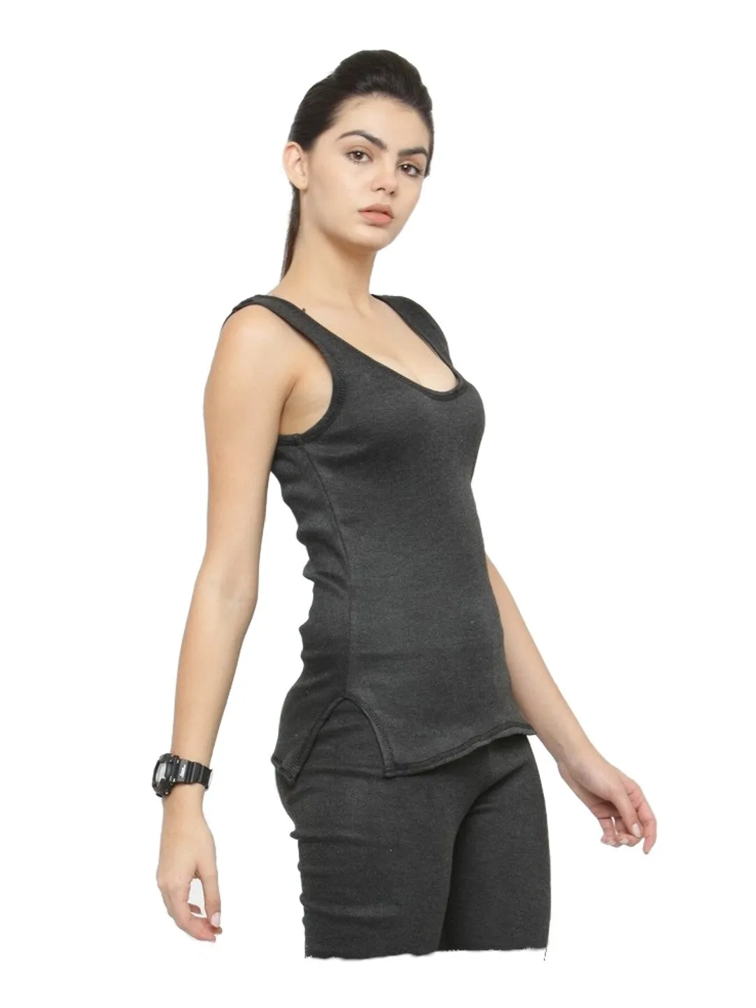 WOMEN'S CUT SLEEVES THERMAL TOP