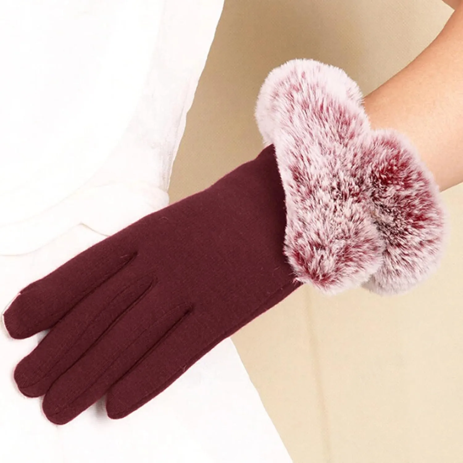 Womens Gloves Winter Touchscreen Texting Phone Windproof Gloves Cold Weather Thicken Warm Gloves