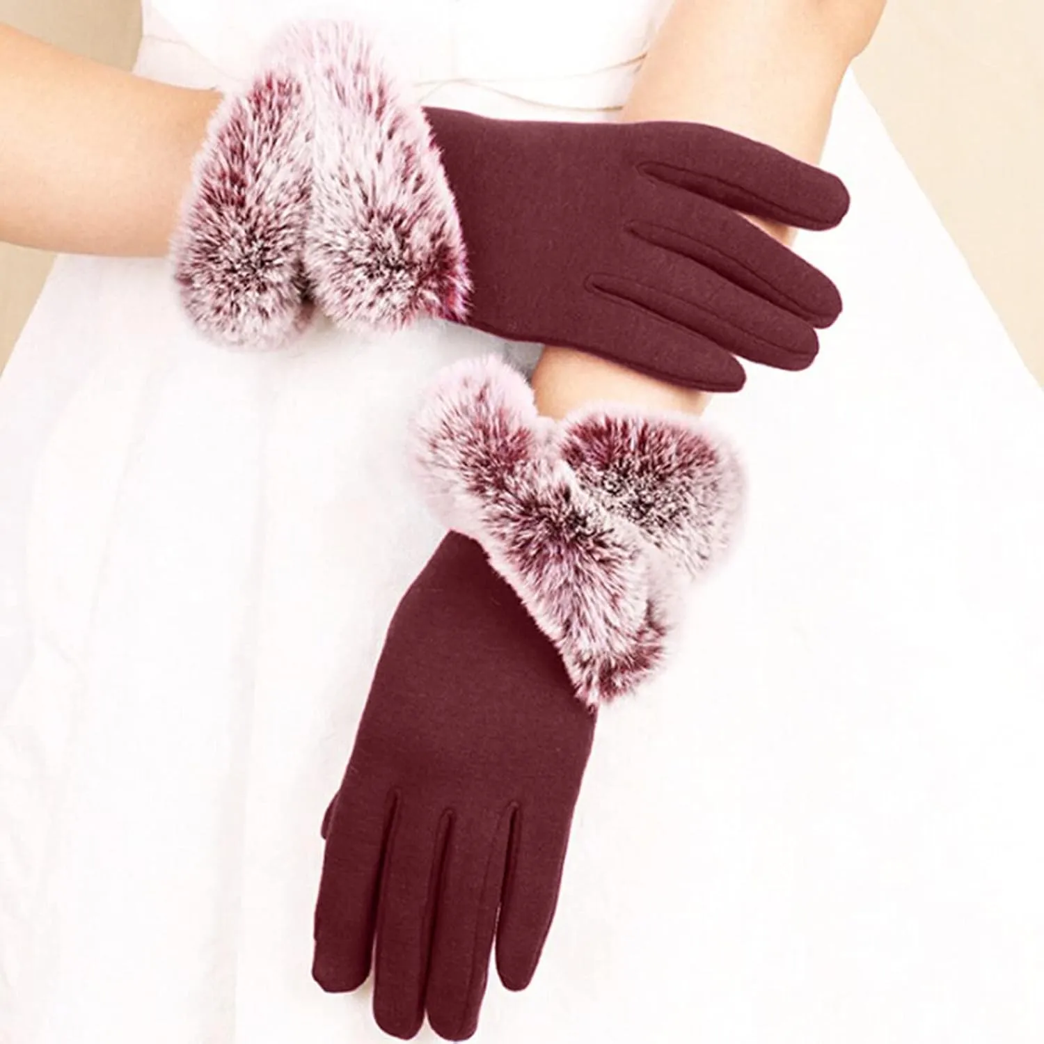 Womens Gloves Winter Touchscreen Texting Phone Windproof Gloves Cold Weather Thicken Warm Gloves