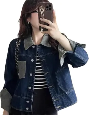 Women's Jeans Coats Denim Jackets Small Crop Short Outdoor Clothing Korean Outer