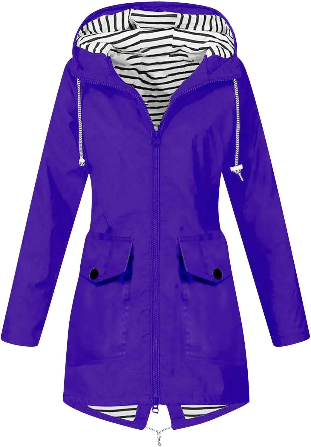 Women's Mountain Waterproof Lightweight Jackets Hooded Windbreakers Windproof Raincoat for Hiking Travel Outdoor