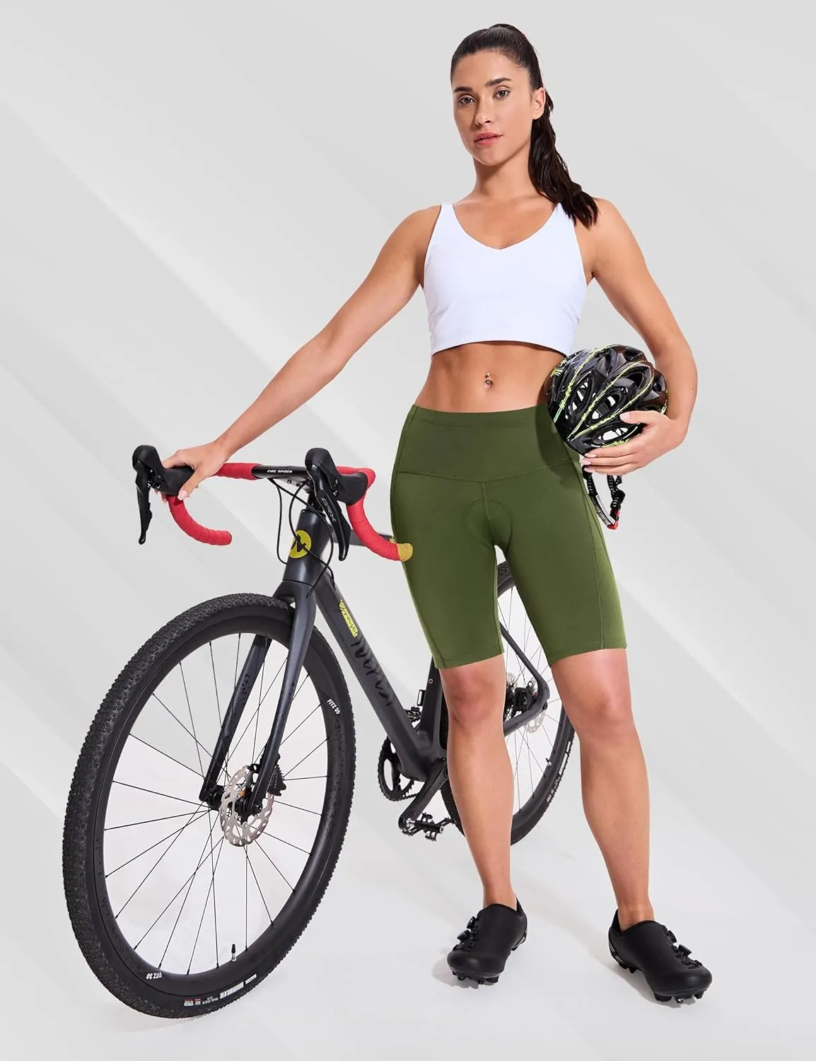Womens Padded Bike Shorts 4D Padding Cycling Shorts with Zipper Pocket Riding Bicycle Cycle Road Biking Underwear