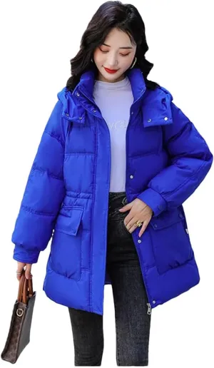 Womens Winter Down Cotton Coat Jacket Loose Padded Puffer Parkas Thicken Warm Cotton-Padded Outwear Tops
