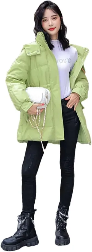 Womens Winter Down Cotton Coat Jacket Loose Padded Puffer Parkas Thicken Warm Cotton-Padded Outwear Tops