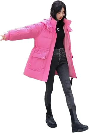 Womens Winter Down Cotton Coat Jacket Loose Padded Puffer Parkas Thicken Warm Cotton-Padded Outwear Tops