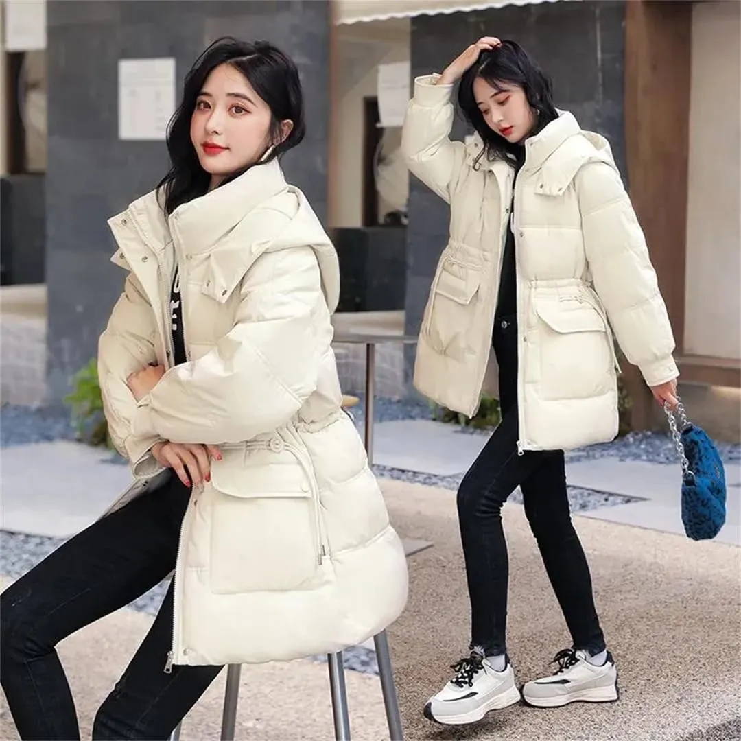 Womens Winter Down Cotton Coat Jacket Loose Padded Puffer Parkas Thicken Warm Cotton-Padded Outwear Tops