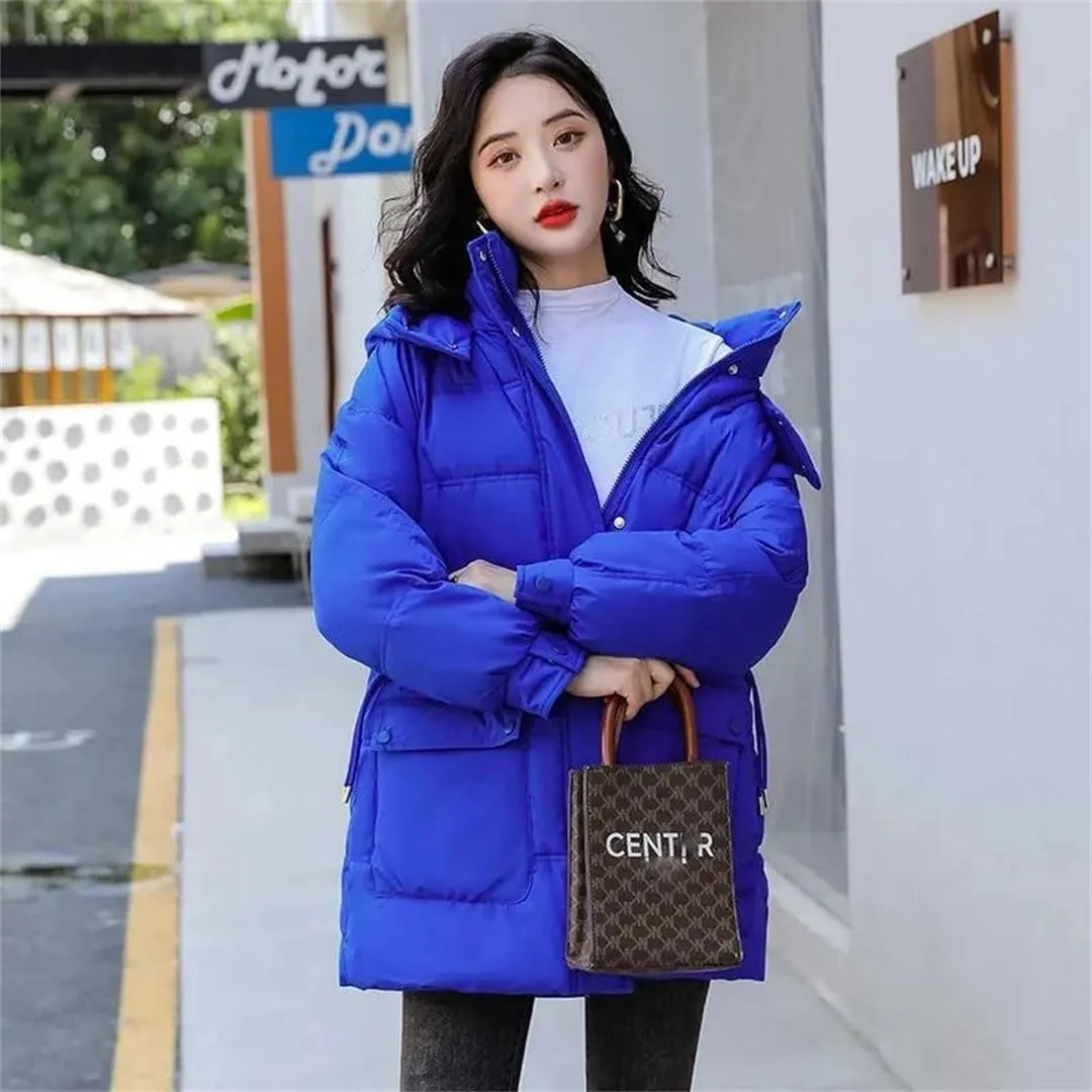 Womens Winter Down Cotton Coat Jacket Loose Padded Puffer Parkas Thicken Warm Cotton-Padded Outwear Tops
