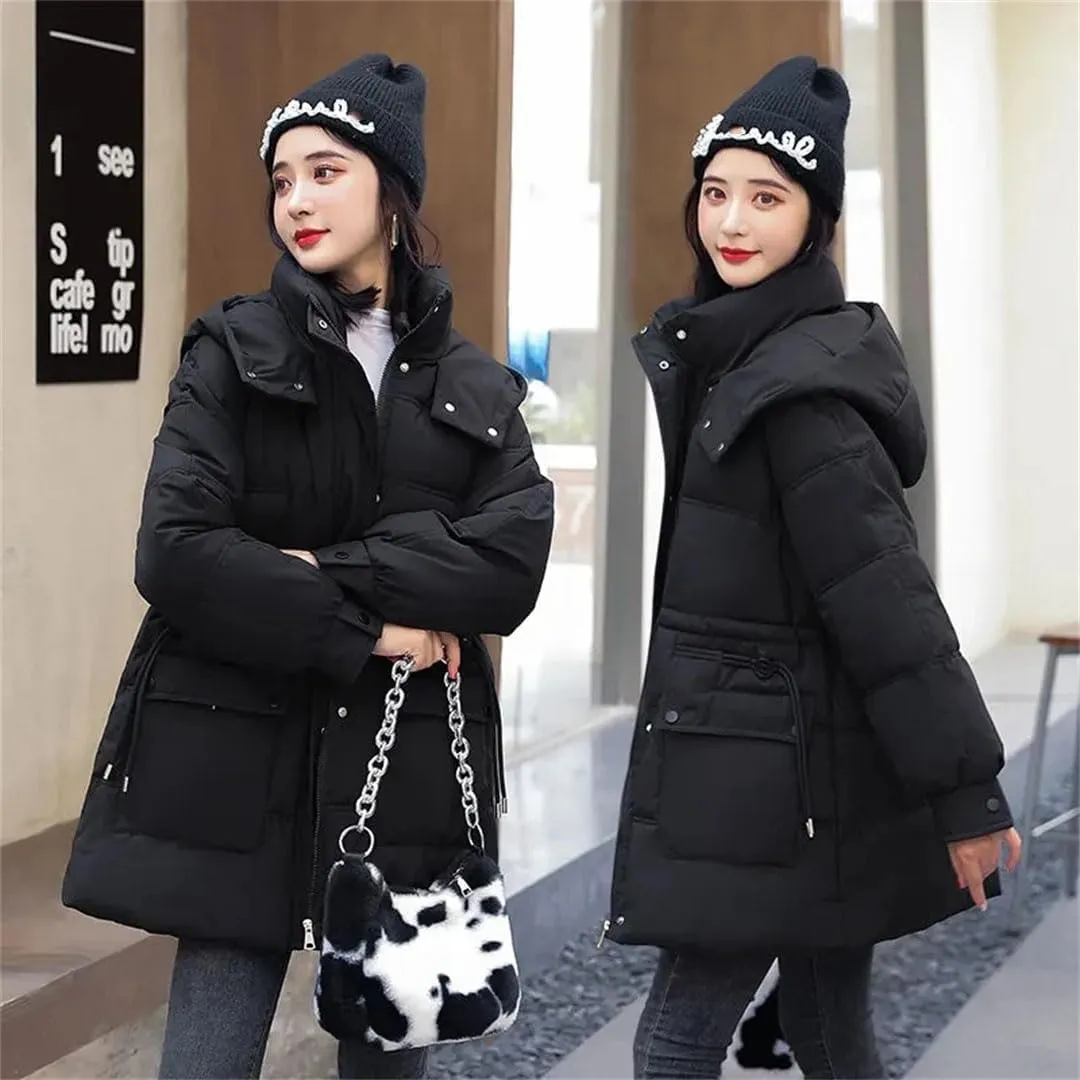 Womens Winter Down Cotton Coat Jacket Loose Padded Puffer Parkas Thicken Warm Cotton-Padded Outwear Tops