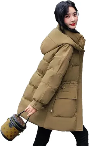 Womens Winter Down Cotton Coat Jacket Loose Padded Puffer Parkas Thicken Warm Cotton-Padded Outwear Tops