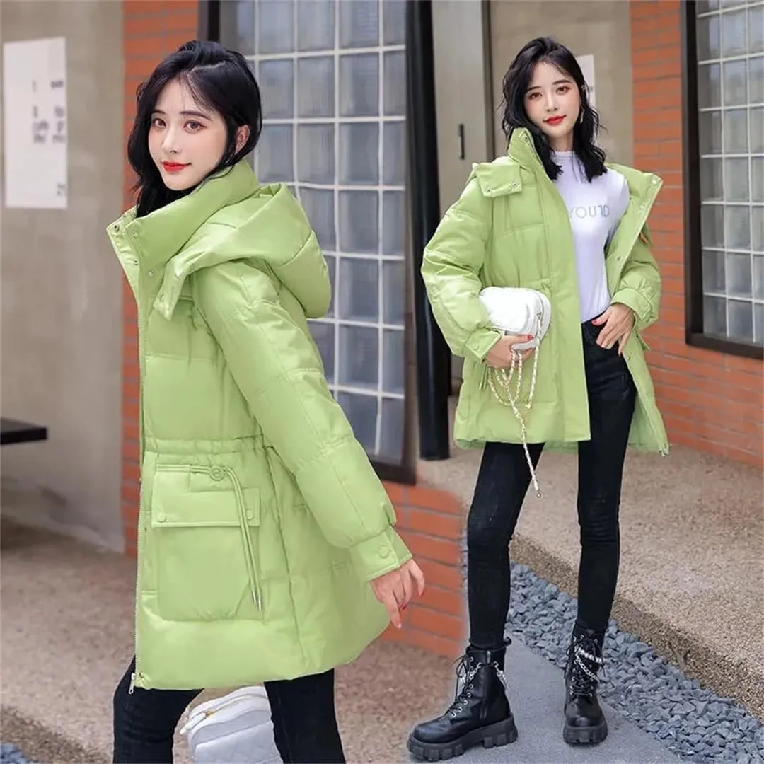 Womens Winter Down Cotton Coat Jacket Loose Padded Puffer Parkas Thicken Warm Cotton-Padded Outwear Tops