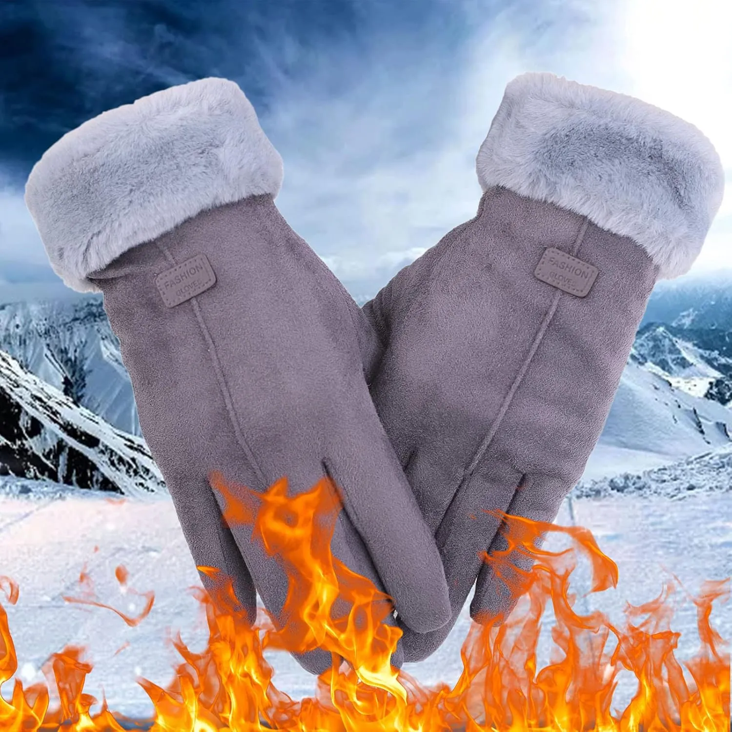 Womens Winter Gloves Touchscreen Texting Phone Windproof Gloves Cold Weather Warm Stretch Mittens