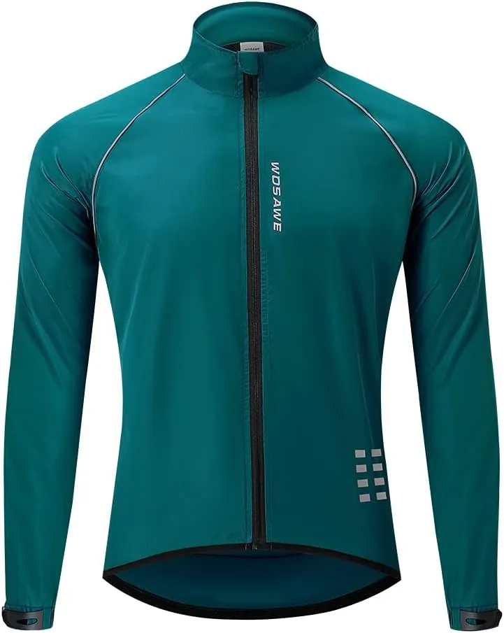 WOSAWE Men's Cycling Wind Jacket Reflective Ultralight Windbreaker