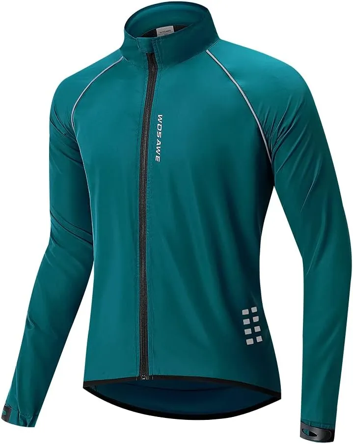 WOSAWE Men's Cycling Wind Jacket Reflective Ultralight Windbreaker
