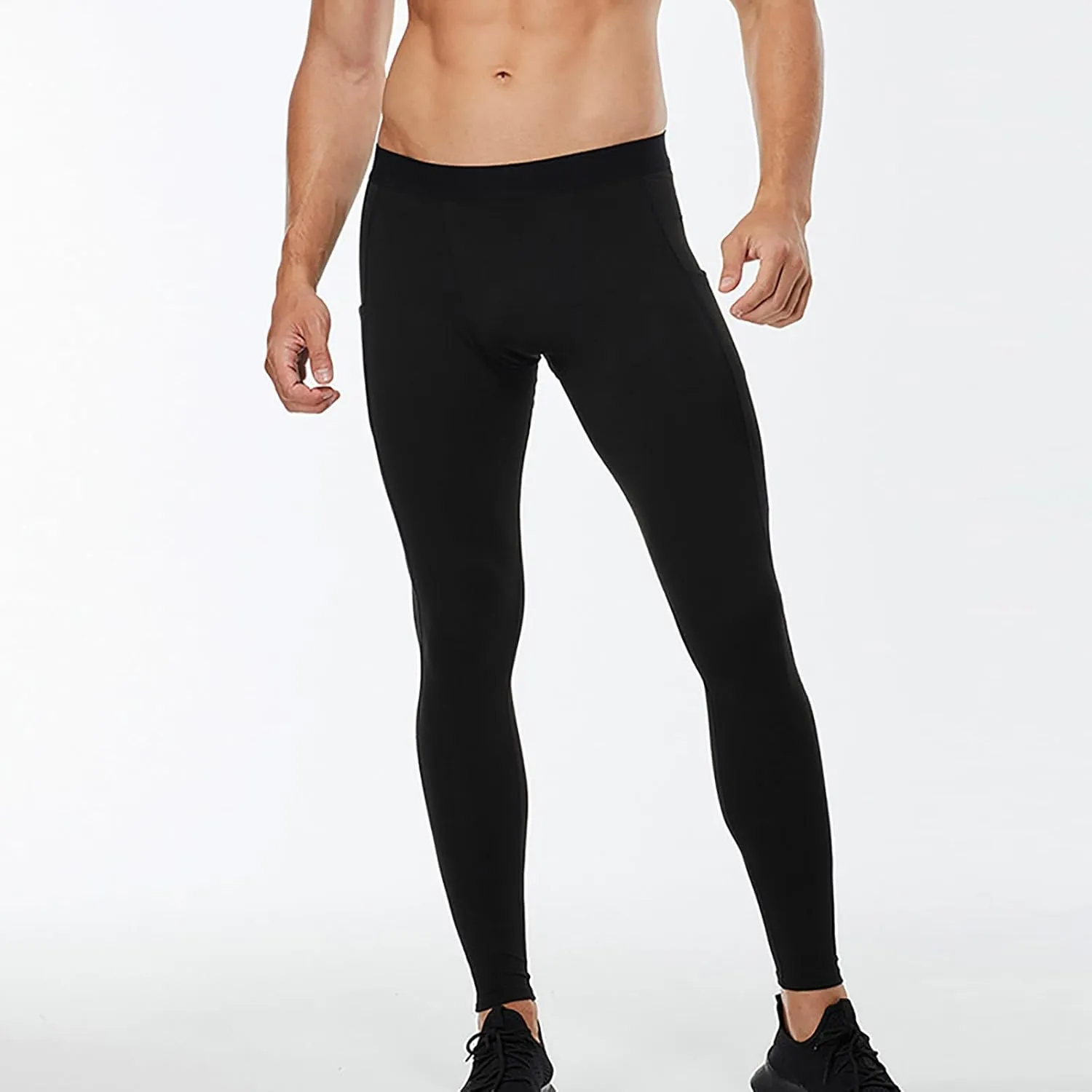 Xiaojmake Men's Fleece Compression Pants Athletic Yoga Leggings Workout Quick Dry Base Layer Running Tights with Pockets