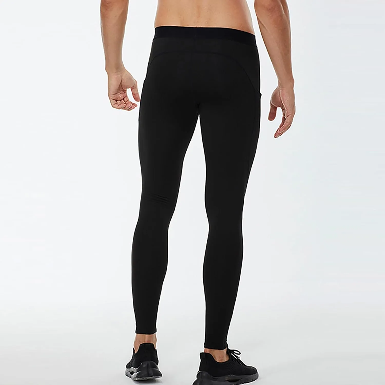 Xiaojmake Men's Fleece Compression Pants Athletic Yoga Leggings Workout Quick Dry Base Layer Running Tights with Pockets