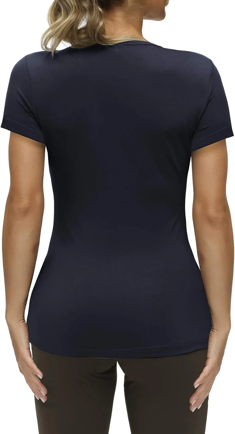 Yige Women's Short Sleeves Running Athletic Shirt Moisture Wicking Tops Crewneck Tee