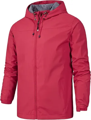 Ymosrh Jacket Lightweight Waterproof Rain Jacket with Hood Outdoor Raincoat Softshell Jacket for Hiking Travel, XL-5XL