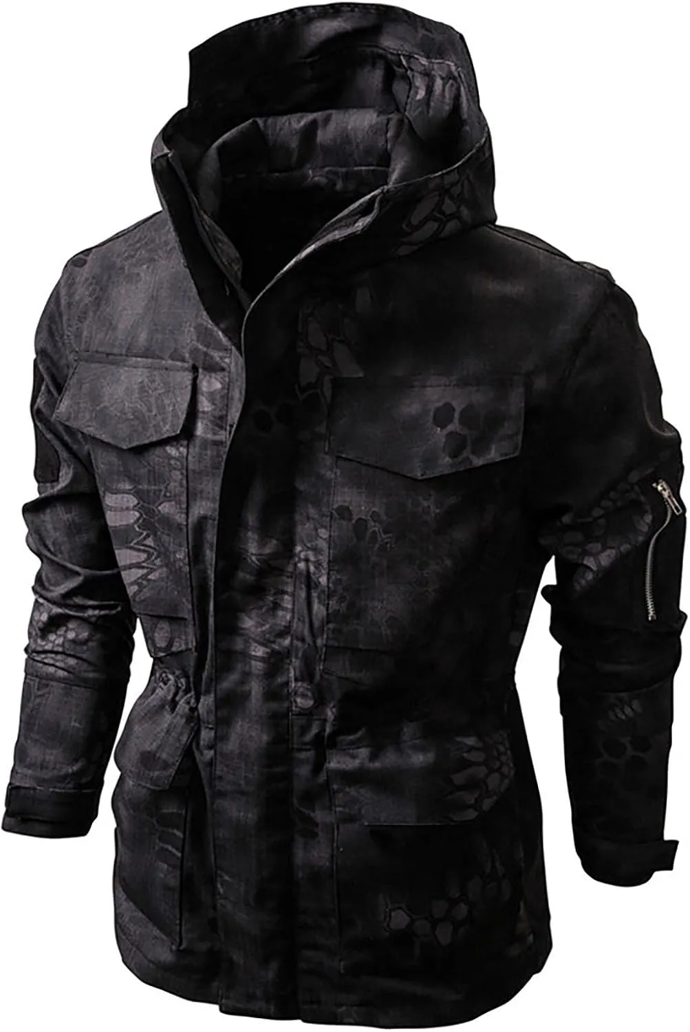 Ymosrh Men's Jacket Coat with Hood Lightweight Waterproof Jacket Raincoat for Hiking Travel Tactical Jackets, S-2XL