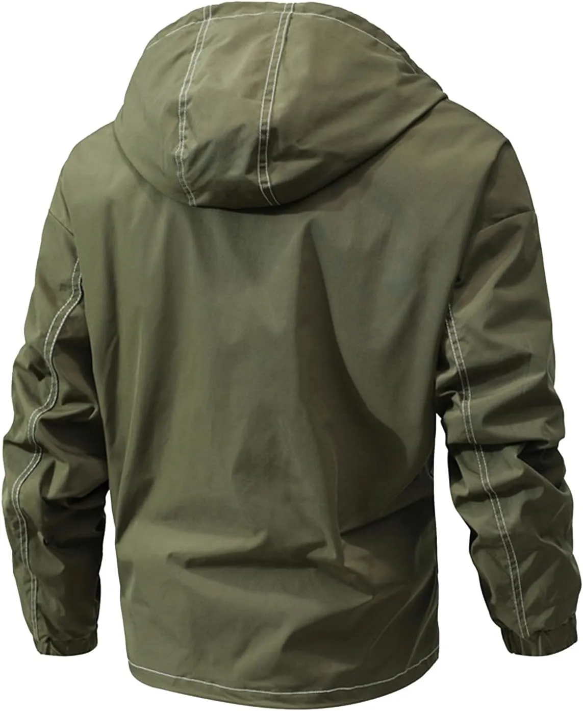 Ymosrh Men's Jacket Coat with Hood Lightweight Waterproof Jacket Raincoat for Hiking Travel Tactical Jackets, S-2XL