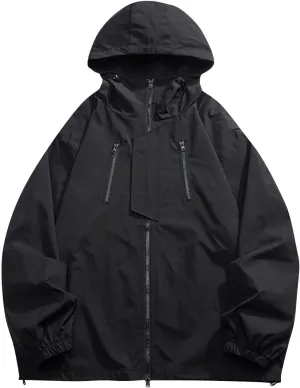 Ymosrh Men's Jacket Waterproof Rain Lightweight Hooded Shell for Travel Hiking Golf Raincoats with Hood, M-5XL