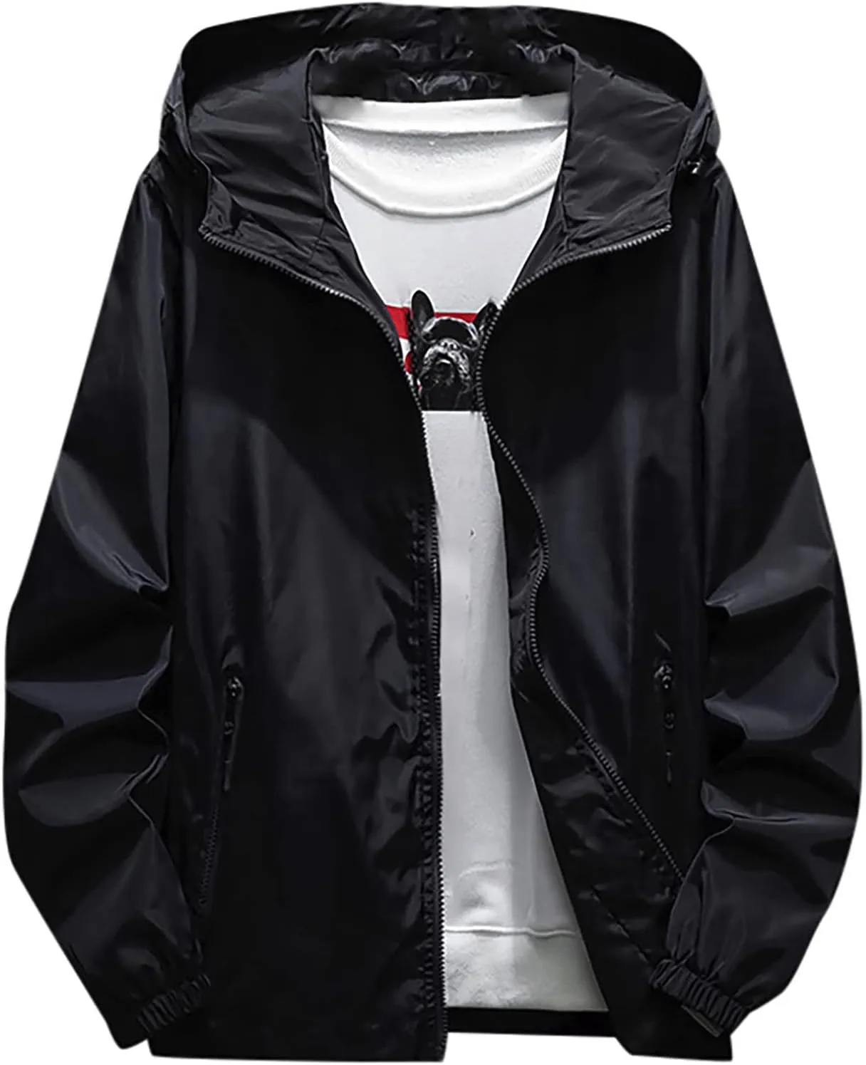 Ymosrh Men's Lightweight Rain Jacket Waterproof Jacket Outdoor Softshell Raincoat Hiking Travel Jacket, M-7XL