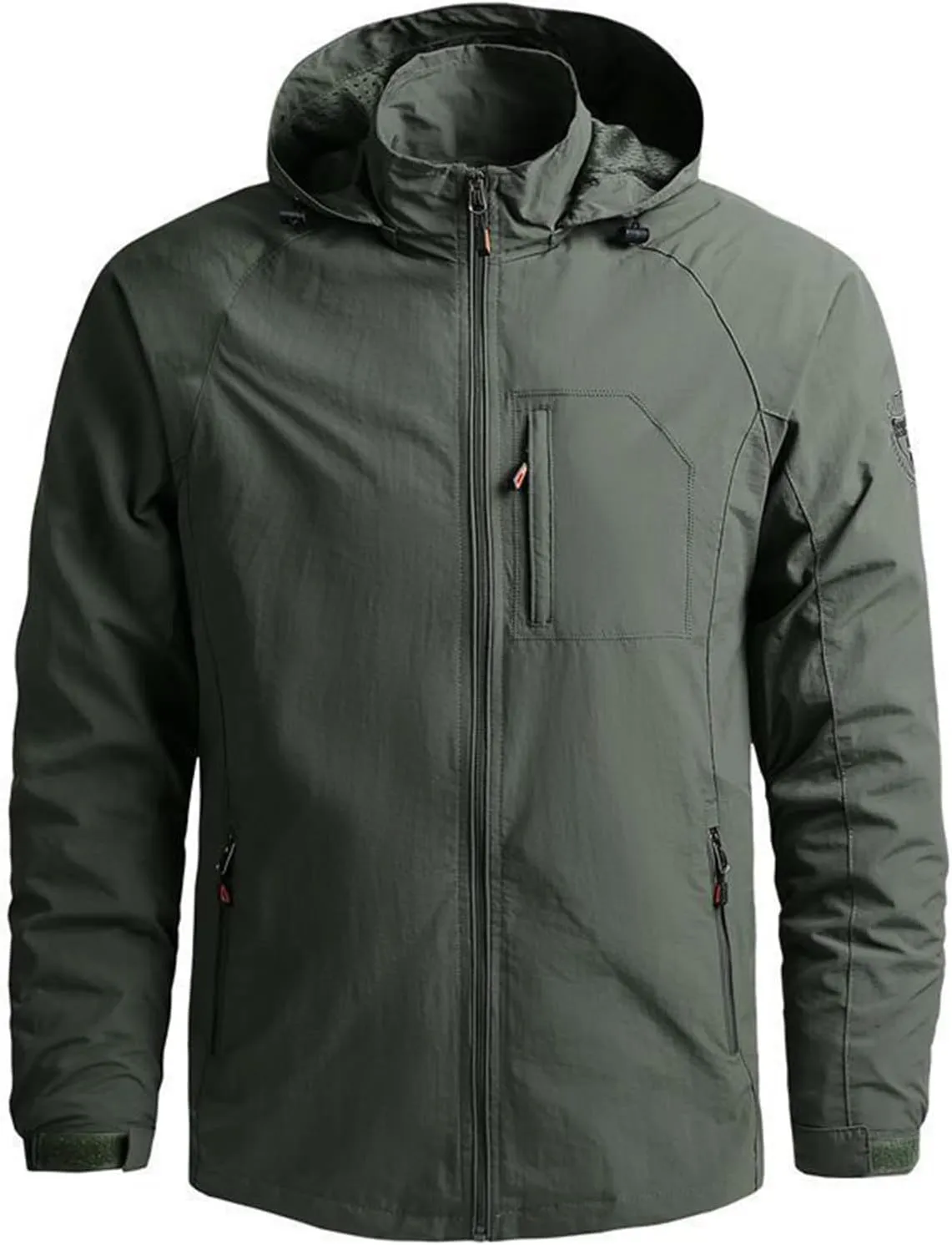 Ymosrh Men's Rain Coat Jackets Casual Lightweight Wind & Water-Resistant Anorak Hoodie Jackets Windbreaker Coats, M-5XL