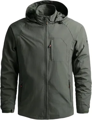 Ymosrh Men's Rain Coat Jackets Casual Lightweight Wind & Water-Resistant Anorak Hoodie Jackets Windbreaker Coats, M-5XL
