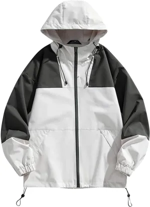 Ymosrh Men's Rain Jacket for Waterproof with Hood Raincoat Lightweight Windbreaker Outdoors Suits Jacket, M-4XL