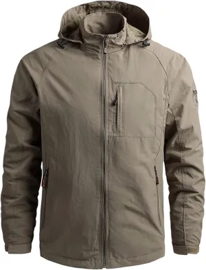 Ymosrh Men's Waterproof Jacket Casual Lightweight Wind & Water-Resistant Anorak Hoodie Rain Jackets Windbreaker, M-5XL