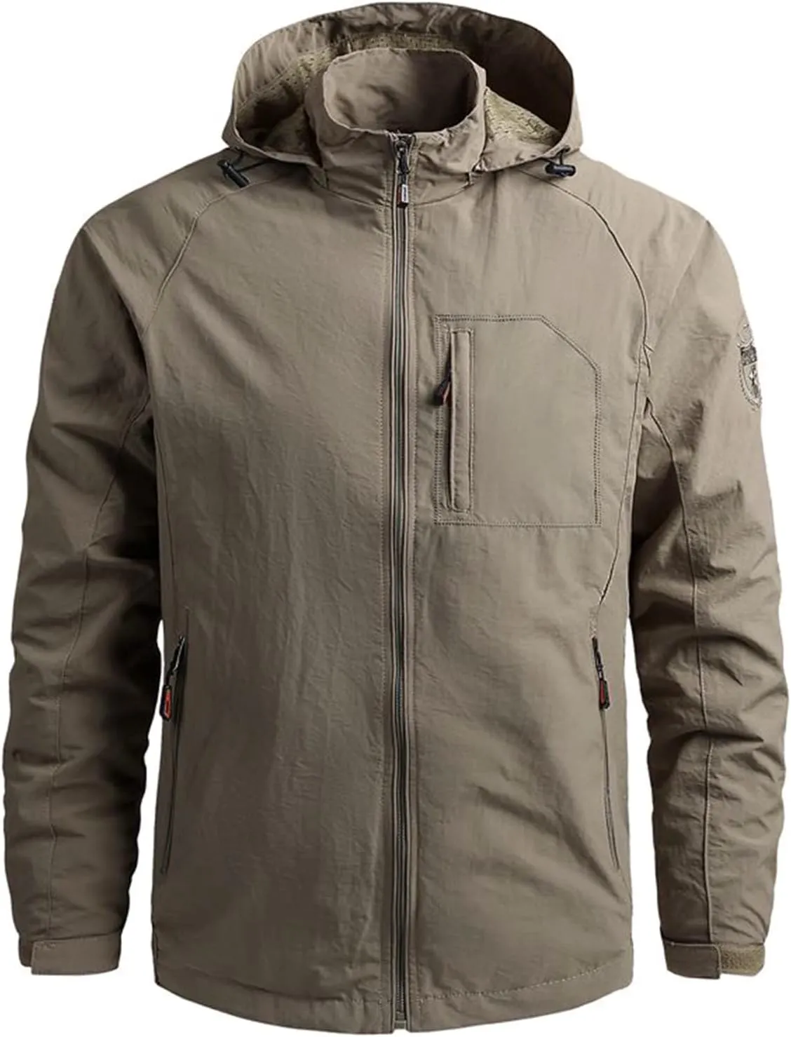 Ymosrh Men's Waterproof Jacket Casual Lightweight Wind & Water-Resistant Anorak Hoodie Rain Jackets Windbreaker, M-5XL