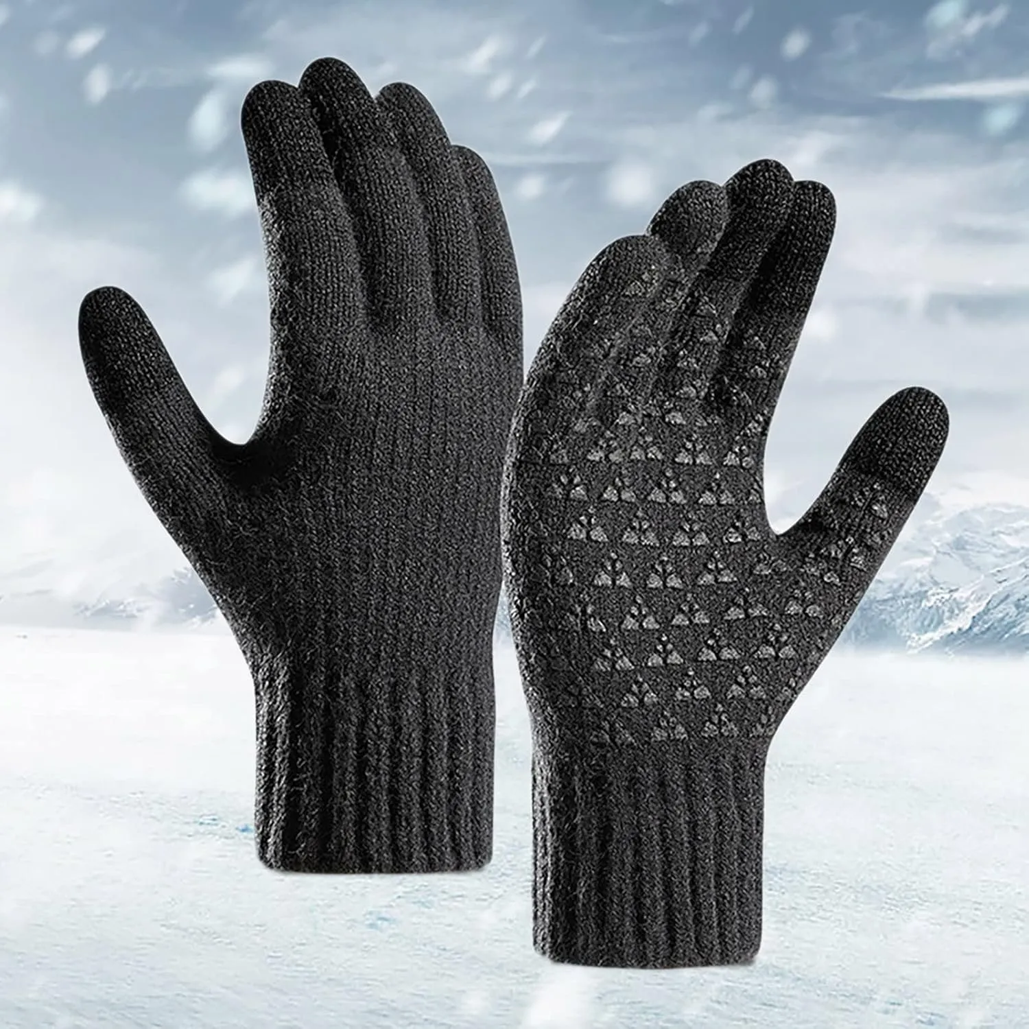 YOLAI Men Gloves Winter Knitted Gloves Touchscreen Mittens for Women Cold Weather Motorcycle Glove Cold Winte men
