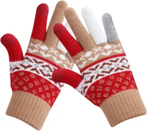 YOLAI Womens Winter Touchscreen Gloves Knit Warm Lined Touchscreen Texting Thermal Glove Womens Mittens with Finger