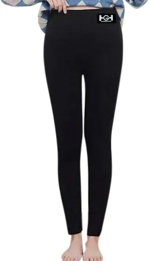 ZEFOTIM Fleece Leggings for Women Plain 2024 Fuzzy Pant Comfy Tights Warm High Waist Casual Pants