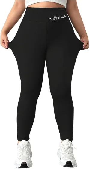 ZEFOTIM Fleece Leggings for Women Plain 2024 Fuzzy Pant Comfy Tights Warm High Waist Casual Pants