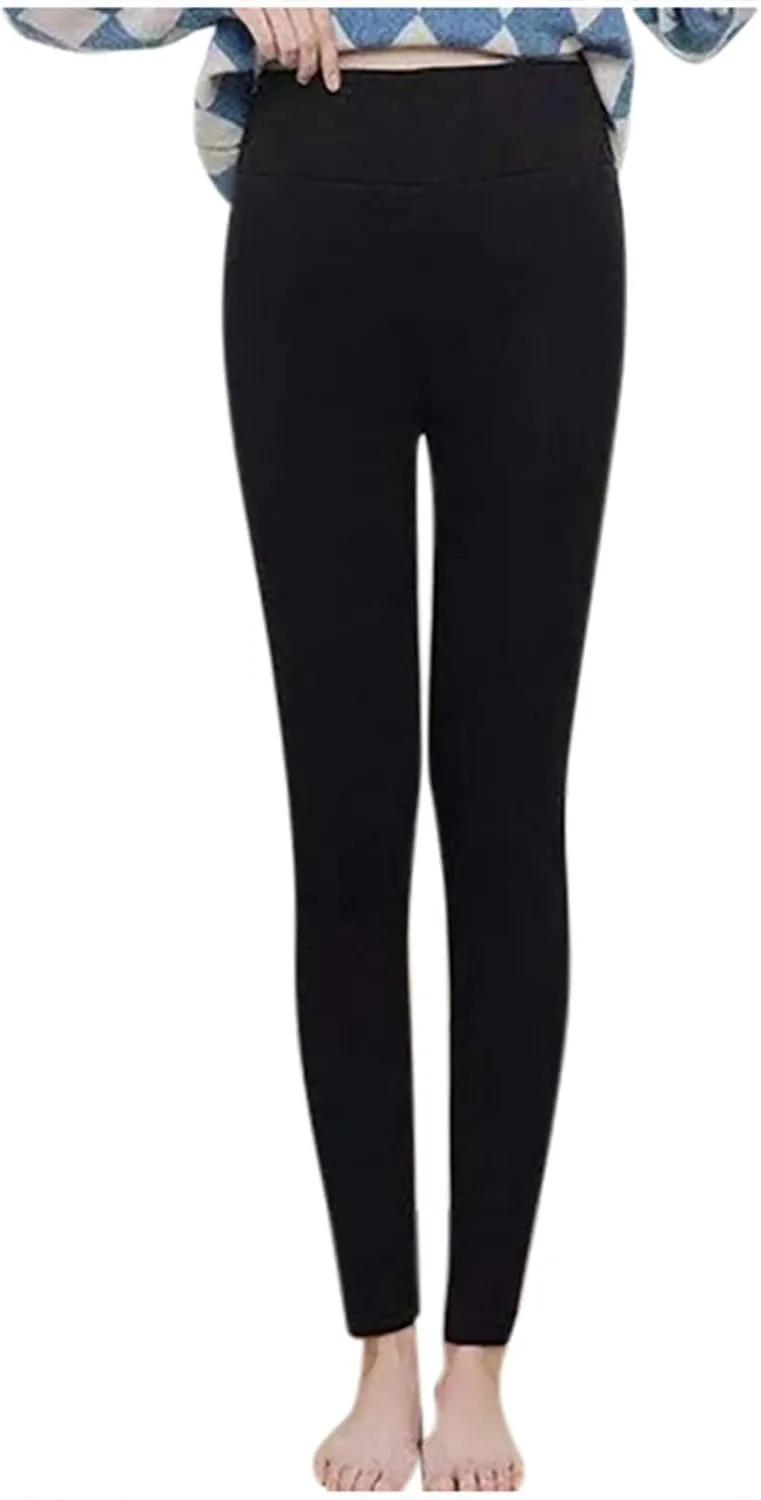 ZEFOTIM Fleece Lined Leggings for Women 2024 Outdoor Thermals Tights Soild High Waist Casual Pants