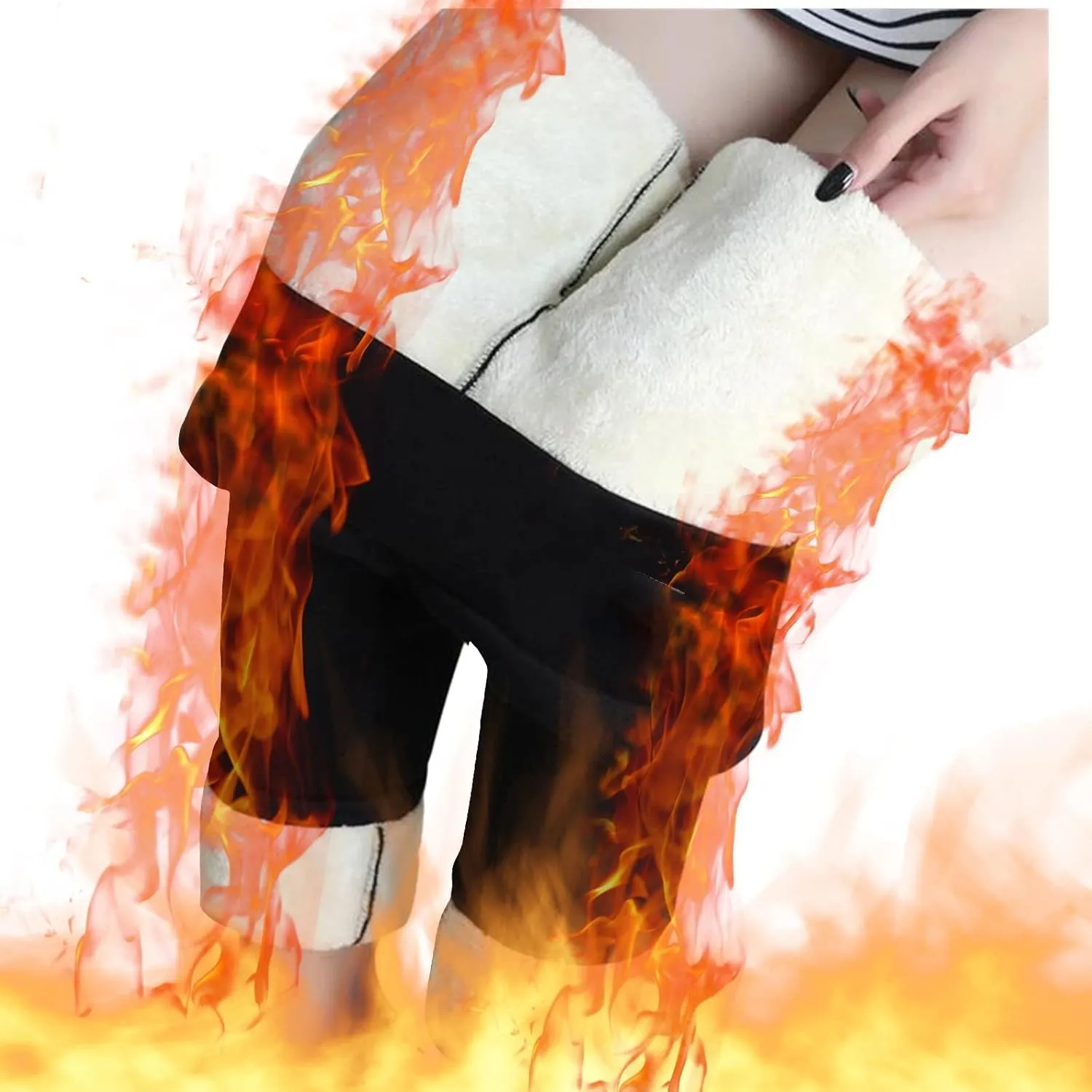 ZEFOTIM Fleece Lined Leggings for Women 2024 Outdoor Thermals Tights Soild High Waist Casual Pants