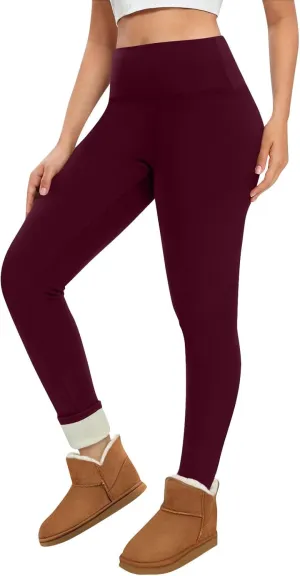 ZEFOTIM Fleece Lined Leggings Women Plus Size Workout Thermals Pants Fashion Soild High Waist Fall Tights
