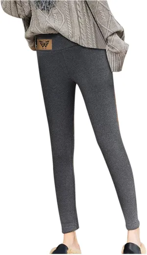 ZEFOTIM Fleece Lined Leggings Women Thermal Workout 2024 Tights Plus Size Soild High Waist Casual Pants