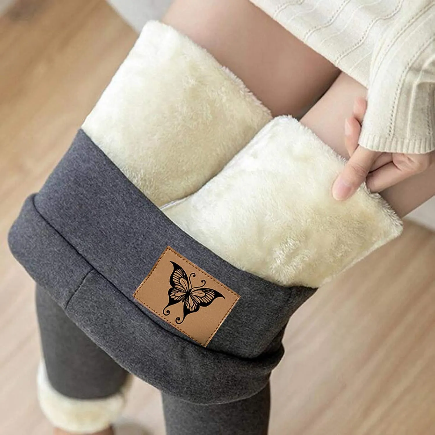 ZEFOTIM Fleece Lined Leggings Women Thermal Workout 2024 Tights Plus Size Soild High Waist Casual Pants