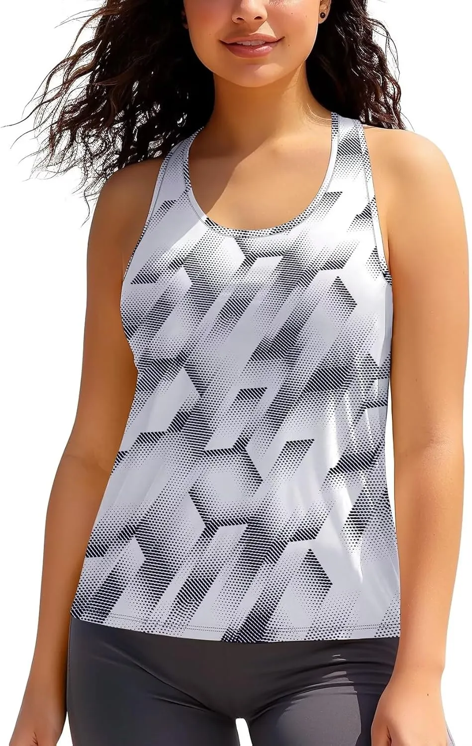 Zengjo Running Tanks for Women Moisture Wicking Athletic Workout Gym Tops Racerback