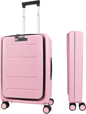 ZRSUN 20-Inch Collapsible Carry-On Suitcase with Wheels - Water and Impact Resistant Hard Shell, Silent Double Spinner Wheels, TSA Lock, 38L, Black, Pink, 20-Inch Carry-On, Carry on Luggage With